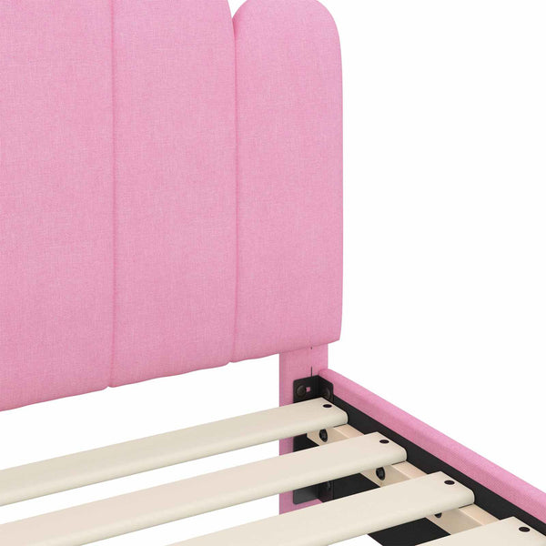 Kinderbettgestell mit Kopfteil Rosa 80x160cm