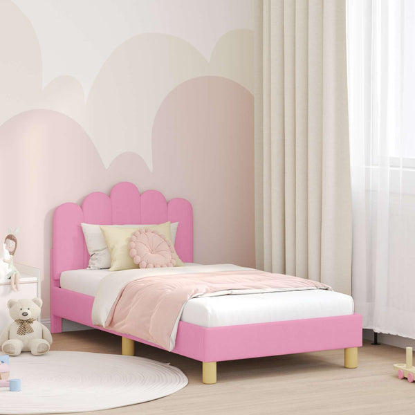 Kinderbettgestell mit Kopfteil Rosa 80x160cm