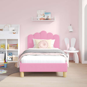 Kinderbettgestell mit Kopfteil Rosa 80x160cm