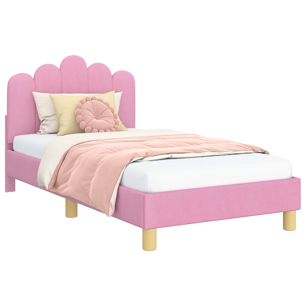 Kinderbettgestell mit Kopfteil Rosa 80x160cm