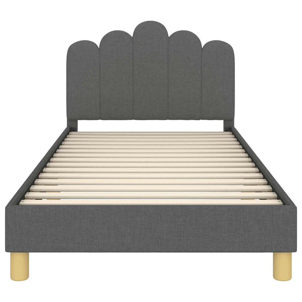 Kinderbettgestell mit Kopfteil Dunkelgrau 80x200 cm