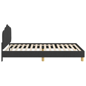Schwarzes Kinderbett mit Kopfteil 80x200 cm