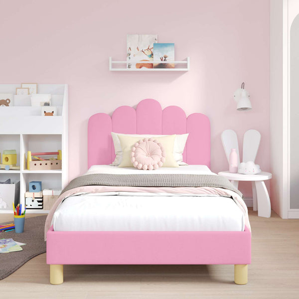 Kinderbettgestell mit Kopfteil Rosa 80x200 cm