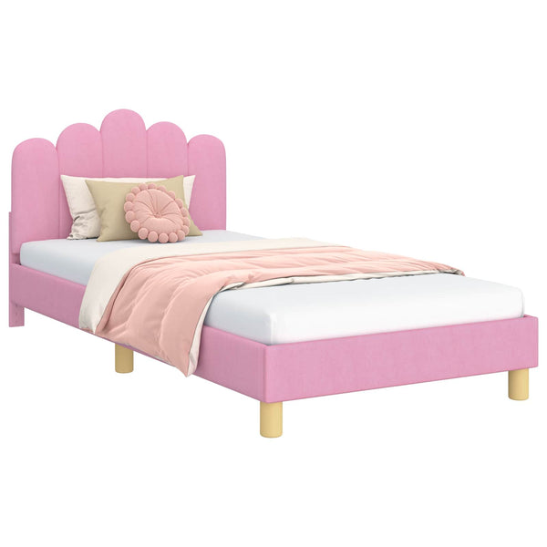 Kinderbettgestell mit Kopfteil Rosa 80x200 cm