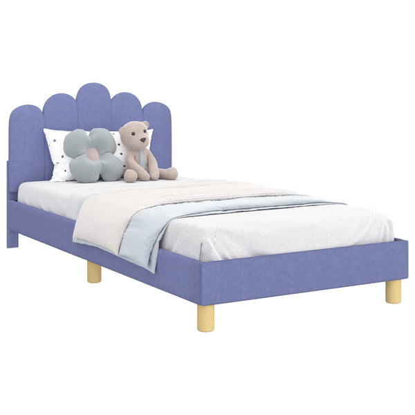 Kinderbett 80x200 cm mit Kopfteil Jeans Blau