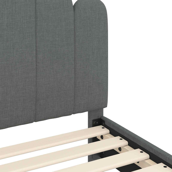 Kinderbettgestell mit Kopfteil Dunkelgrau 90x190 cm