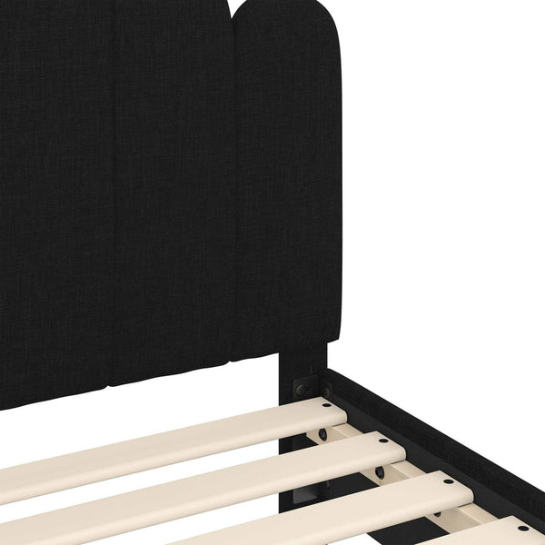 Kinderbettgestell mit Kopfteil 90x190 cm Schwarz