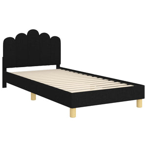 Kinderbettgestell mit Kopfteil 90x190 cm Schwarz