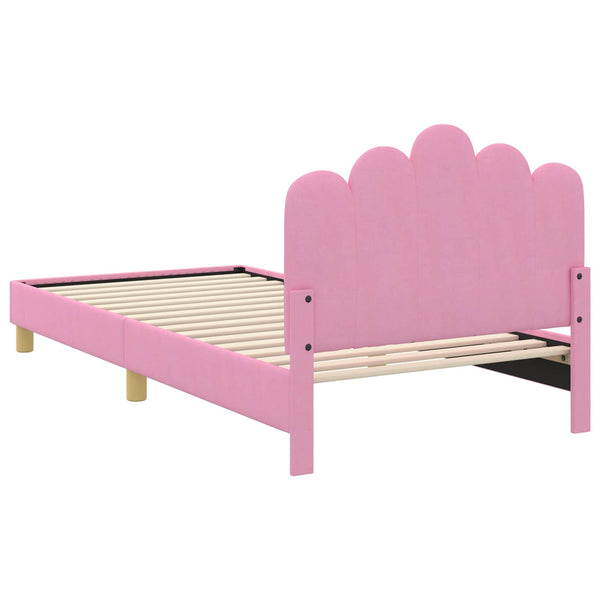 Kinderbettgestell Rosa 90x190 cm mit Kopfteil