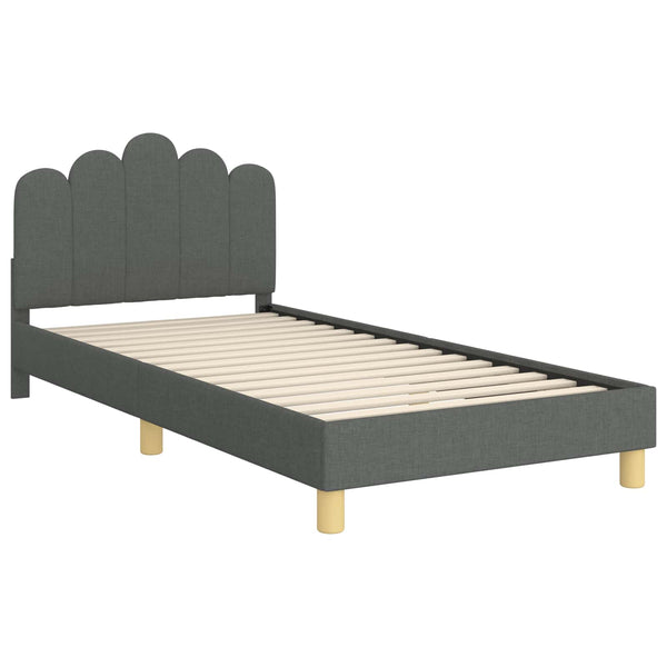 Kinderbettgestell mit Kopfteil Dunkelgrau 90x200 cm
