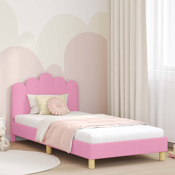 Kinderbettgestell Rosa 90x200 cm mit Kopfteil