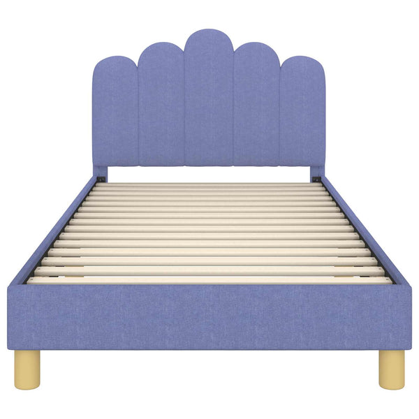 Kinderbett 90x200 cm mit Kopfteil Jeans blau