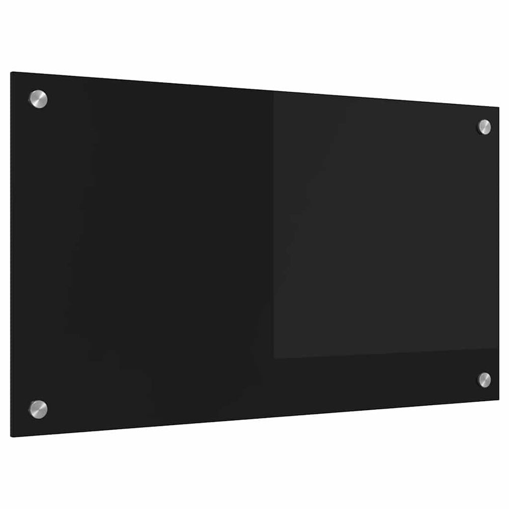 Schwarze Küchenrückwand aus Glas 70x40 cm