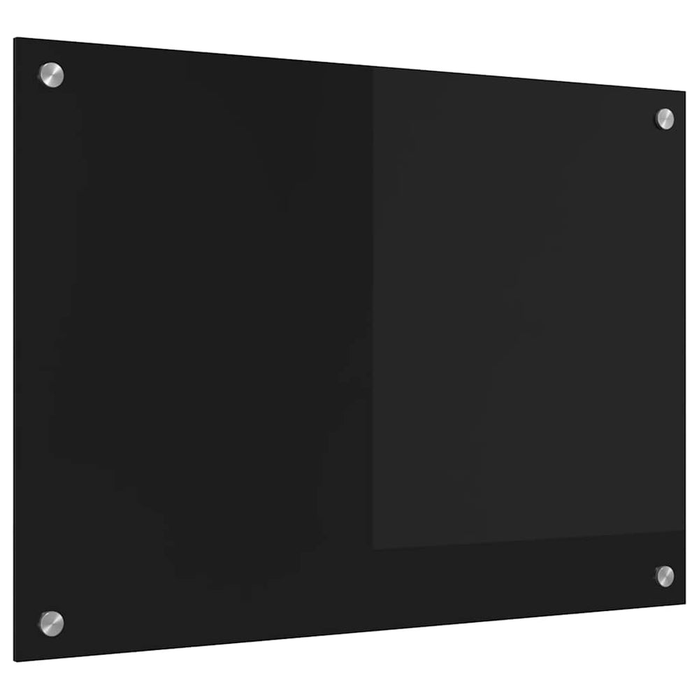 Schwarze Küchenrückwand aus Glas 70x50 cm