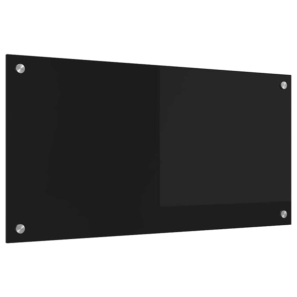 Schwarze Küchenrückwand aus Glas 80x40 cm