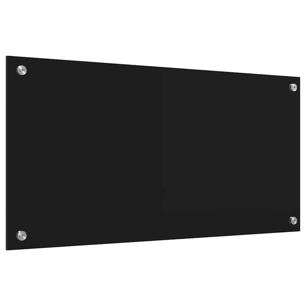 Schwarze Küchenrückwand aus Glas 80x40 cm