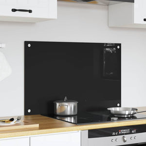 Schwarze Küchenrückwand aus Glas 80x50cm