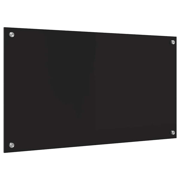 Schwarze Küchenrückwand aus Glas 90x50cm