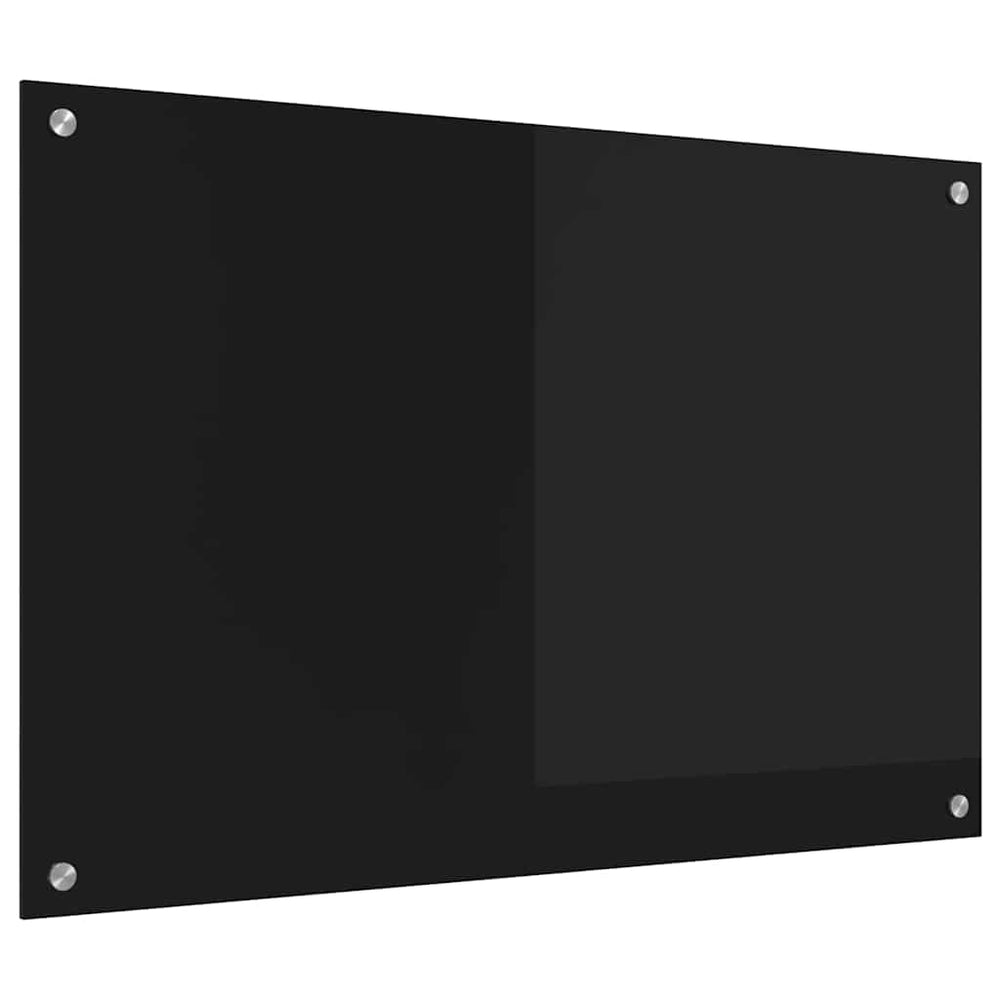 Schwarze Küchenrückwand aus Glas, 90x60 cm