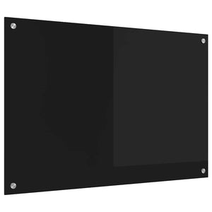 Schwarze Küchenrückwand aus Glas, 90x60 cm