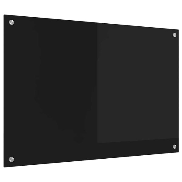 Schwarze Küchenrückwand aus Glas, 90x60 cm