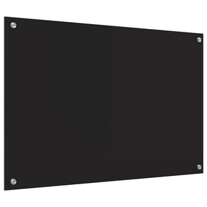 Schwarze Küchenrückwand aus Glas, 90x60 cm