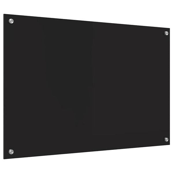 Schwarze Küchenrückwand aus Glas, 90x60 cm