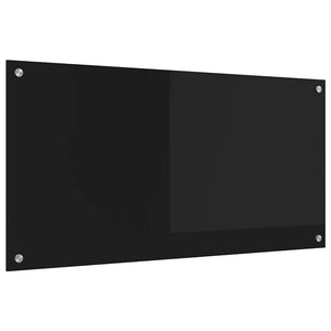 Schwarze Küchenrückwand aus Glas 100x50 cm