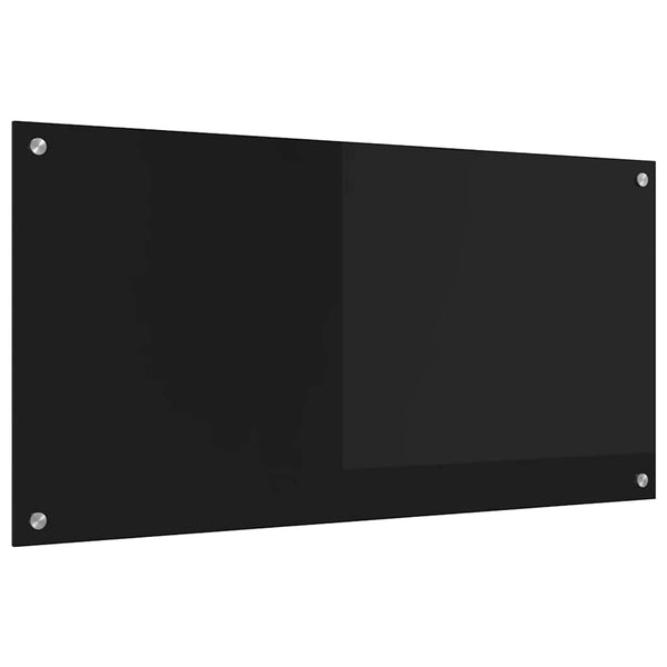 Schwarze Küchenrückwand aus Glas 100x50 cm