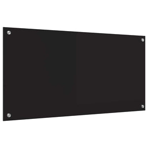 Schwarze Küchenrückwand aus Glas 100x50 cm