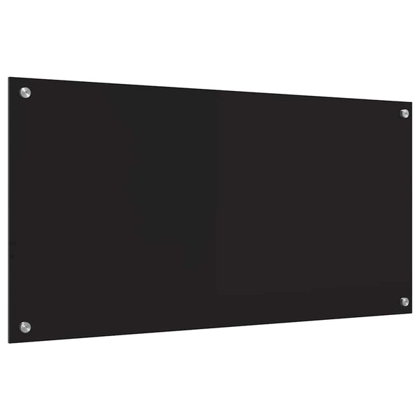 Schwarze Küchenrückwand aus Glas 100x50 cm