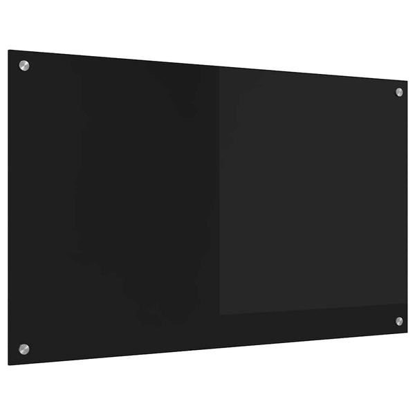 Schwarze Küchenrückwand aus Glas 100x60cm