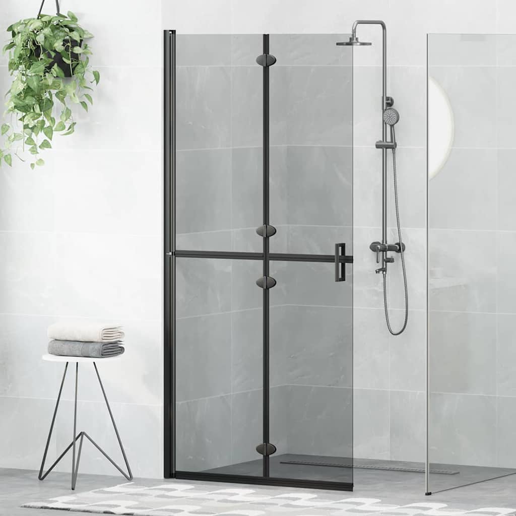 Schwarze Walk-In Duschwand 90x190cm