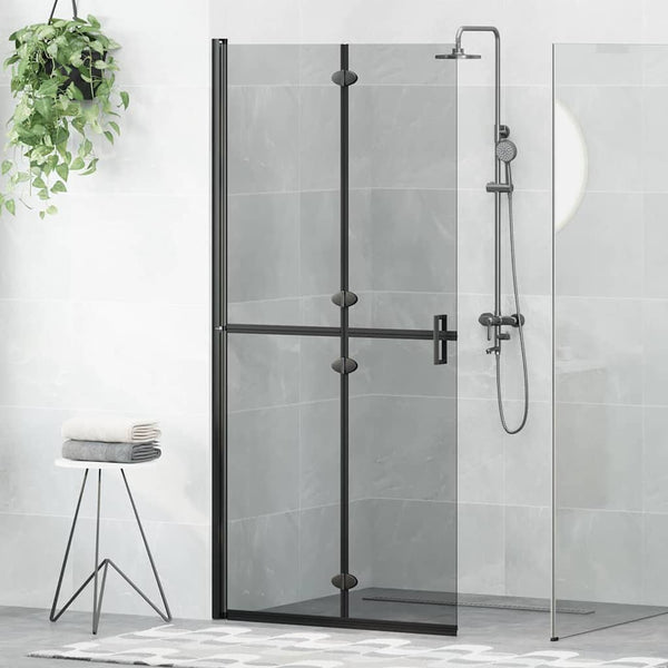 Schwarze Walk-In Duschwand 90x190cm