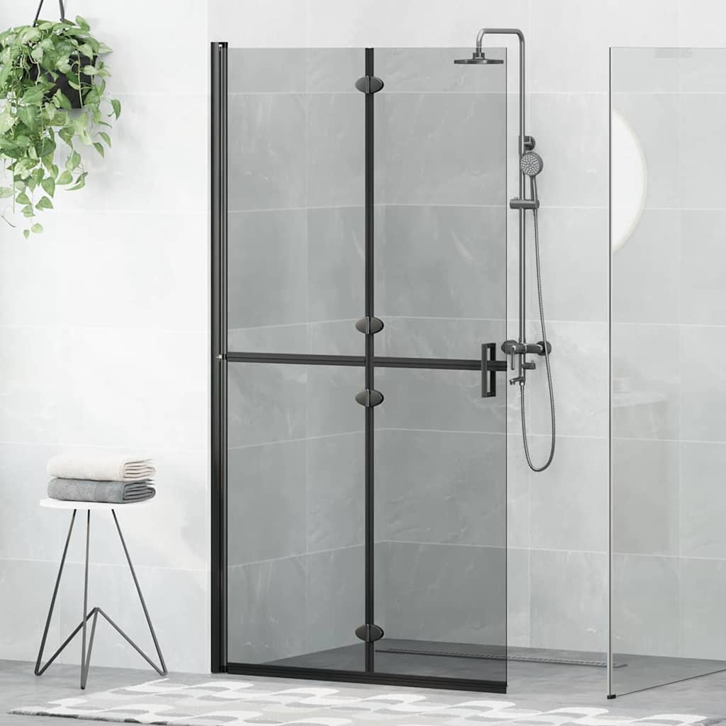 Schwarze Walk-In Duschwand 100x190 cm