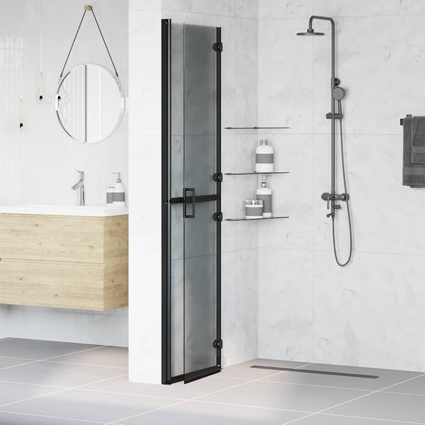 Schwarze Walk-In Duschwand 100x190 cm