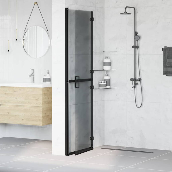 Schwarze Walk-In Duschwand 120x190cm