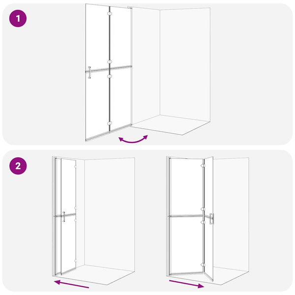 Gold Walk-In Duschwand 110cm