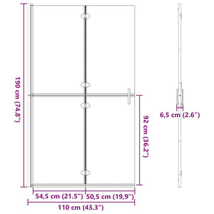Gold Walk-In Duschwand 110cm