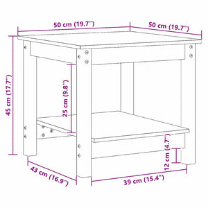 Couchtisch Kiefer Massivholz Wachsbraun 50x50cm