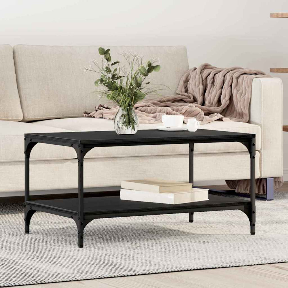 Schwarzer Couchtisch Eichenoptik