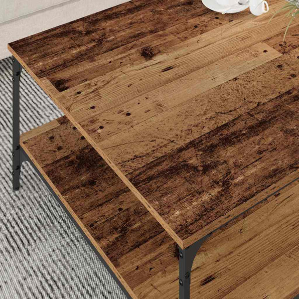 Quadratischer Couchtisch Altholz 80x80 cm