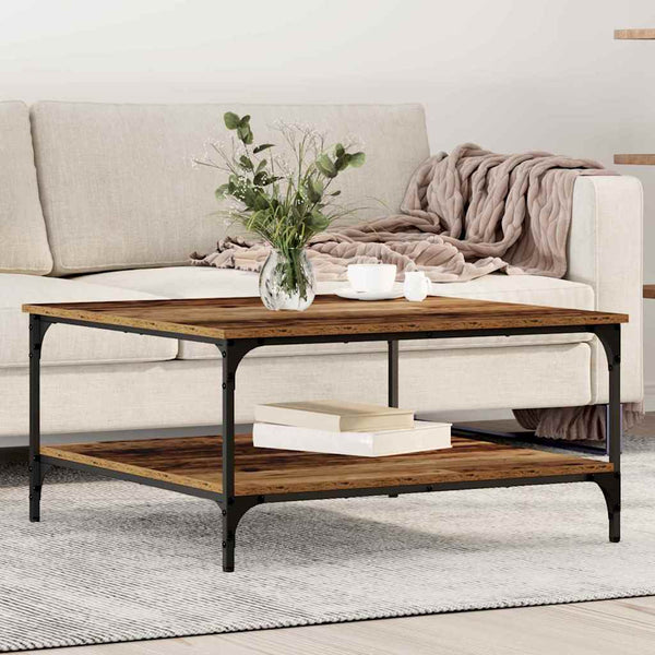 Quadratischer Couchtisch Altholz 80x80 cm