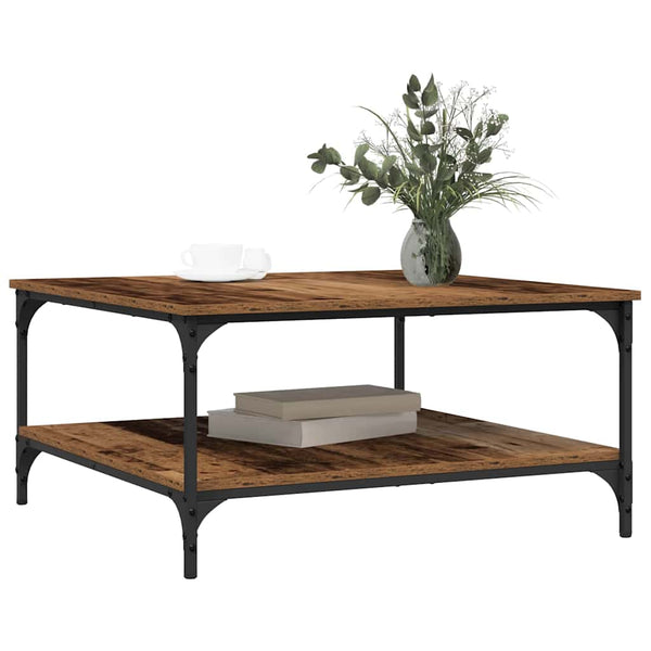 Quadratischer Couchtisch Altholz 80x80 cm