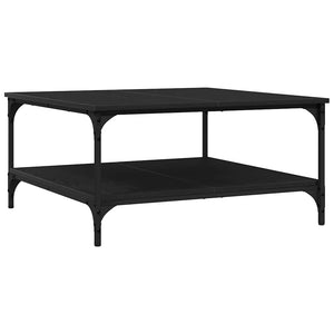 Schwarzer Couchtisch Eichen-Optik 80x80
