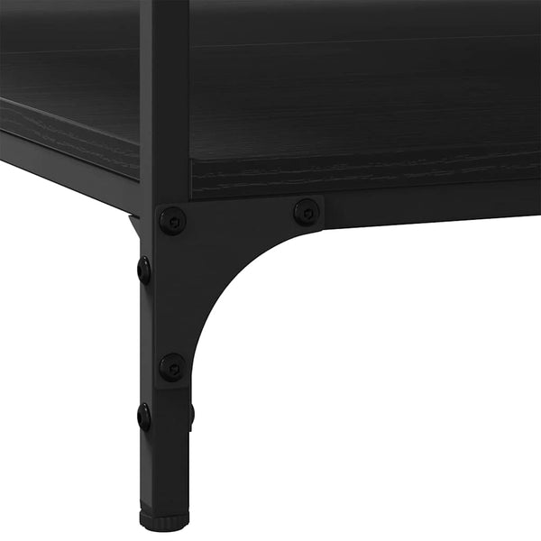 Schwarzer Couchtisch Eichenoptik 100x100 cm