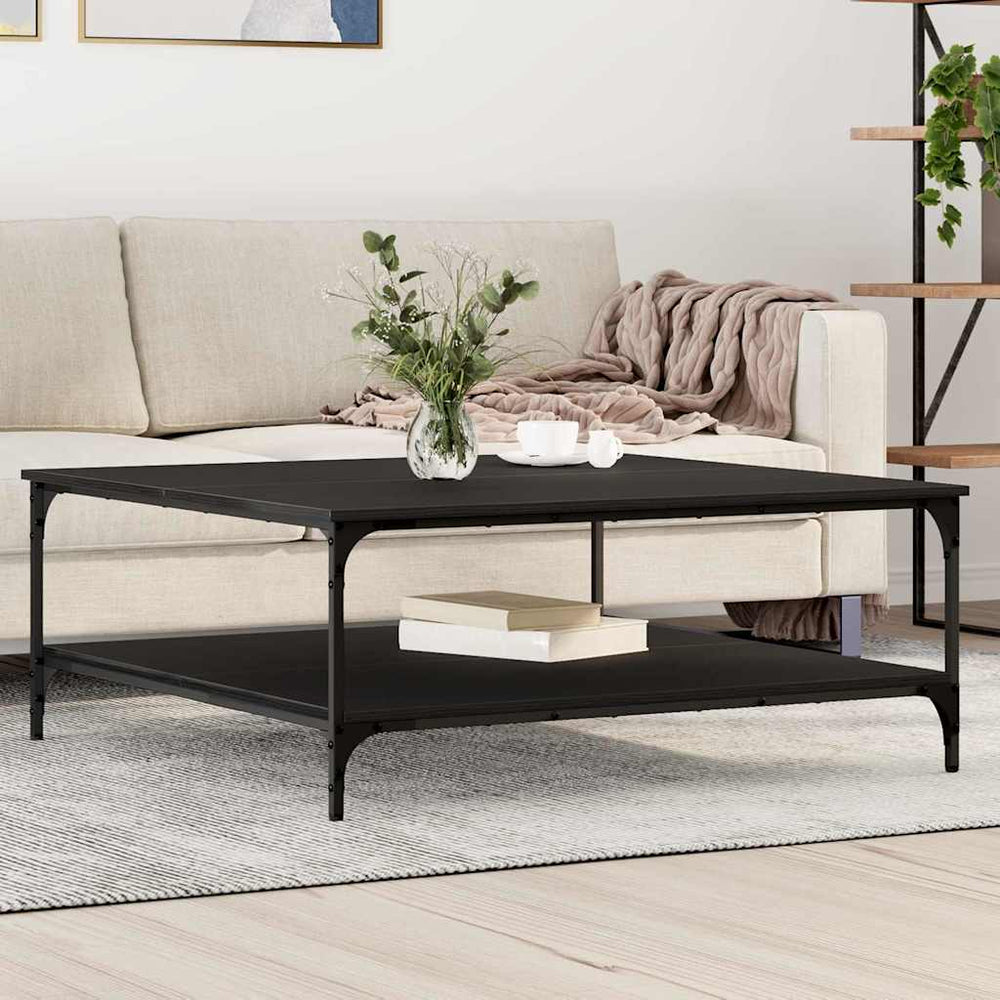 Schwarzer Couchtisch Eichenoptik 100x100 cm