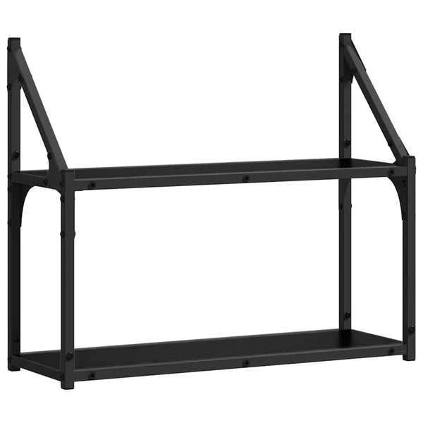 Wandregal Schwarz Eichenoptik 60 cm