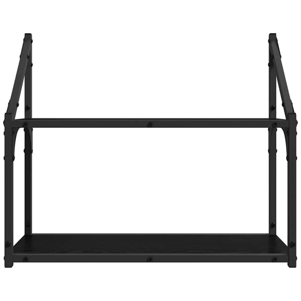 Wandregal Schwarz Eichenoptik 60 cm