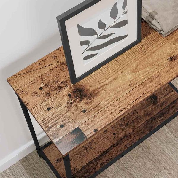 Konsolentisch Altholz mit Regal 75 cm